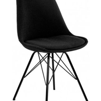 Jens spisebordsstol i metal og polyester H87 cm - Sort/Sort