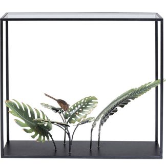 KARE DESIGN Palms Black konsolbord - klar glas og sort stål (100x86)