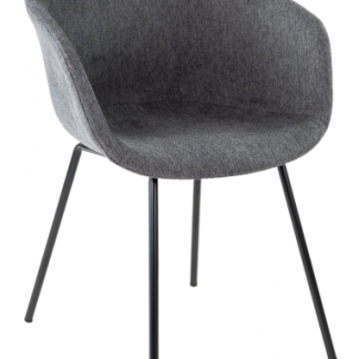 Kate spisebordsstol i metal og polyester H82 cm - Sort/Antracit