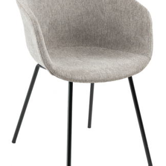 Kate spisebordsstol i metal og polyester H82 cm - Sort/Beige