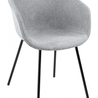 Kate spisebordsstol i metal og polyester H82 cm - Sort/Grå