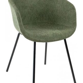 Kate spisebordsstol i metal og polyester H82 cm - Sort/Grøn