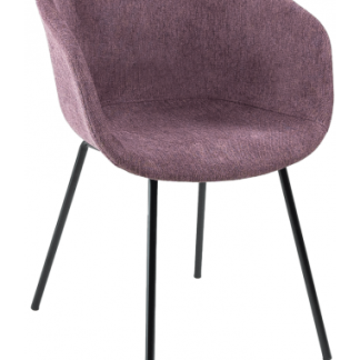 Kate spisebordsstol i metal og polyester H82 cm - Sort/Lilla