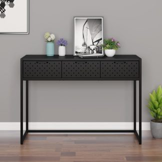 Konsolbord 106x35x75 cm stål sort