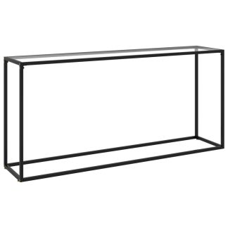 Konsolbord 160x35x75 cm hærdet glas sort