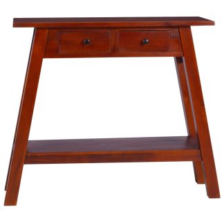 Konsolbord 90x30x75 cm massivt mahognitræ klassisk brun