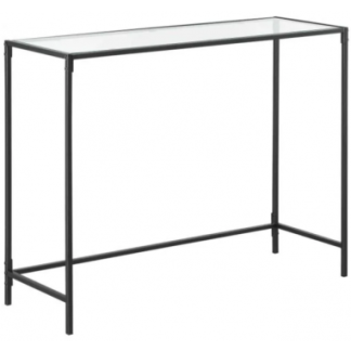 Konsolbord i metal og glas H80 x B100 x D35 cm - Sort