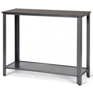 Konsolbord i metal og møbelplade 102 x 35 cm - Grå/Brun