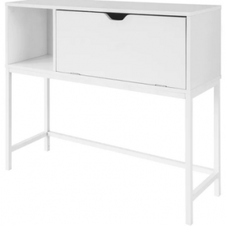 Konsolbord i metal og møbelplade H80 x B92 x D30 cm - Hvid