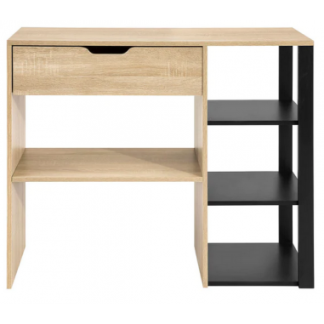 Konsolbord i møbelplade H81 x B102 x D36 cm - Sort/Sonoma eg