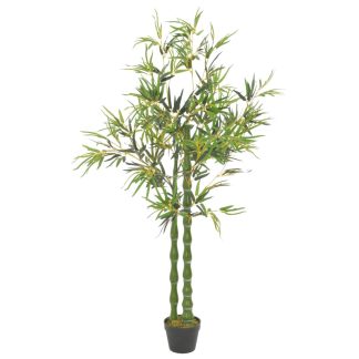 Kunstig bambusplante med krukke 160 cm grøn