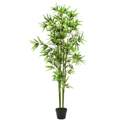 Kunstig bambusplante med krukke 175 cm grøn