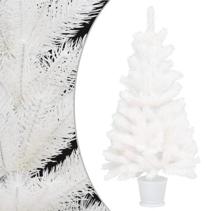 Kunstigt Juletræ Naturtro Nåle 90 Cm Hvid