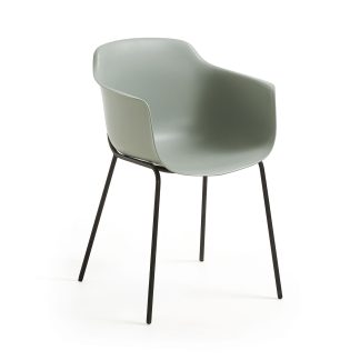 LAFORMA Khasumi spisebordsstol m. armlæn - grå plast og metal