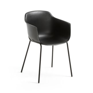 LAFORMA Khasumi spisebordsstol m. armlæn - sort plast og metal