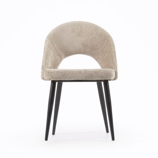 LAFORMA Mael spisebordsstol - beige stof og sort stål