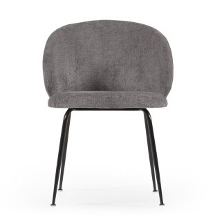 LAFORMA Minna spisebordsstol - grå stof og sort stål