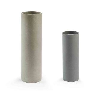 LAFORMA rund Stefy vase - brun og grå fibercement (sæt á 2)
