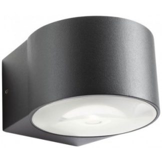 LOG Væglampe i aluminium og glas B10,7 cm 1 x 6W COB LED - Mat mørkegrå