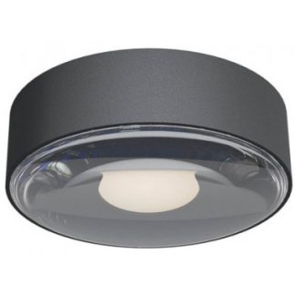 LOG loftlampe i aluminium og glas Ø10,7 cm 1 x 6W SMD LED - Mat mørkegrå