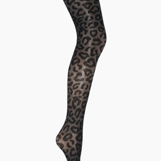Leopard Pantyhose - Antracite - Sneaky Fox - Leopard One Size