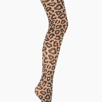 Leopard Pantyhose - Cocoa Creme - Sneaky Fox - Leopard One Size