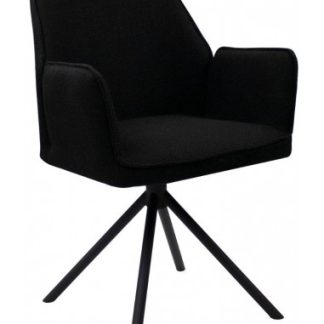 Lex spisebordsstol i metal og polyester H89 cm - Sort/Sort