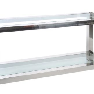 Liam konsolbord, glas og sølv L140 cm fra J-Line