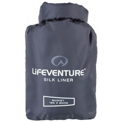 Lifeventure Silk Sleeping Bag Liner, Mummy (grey) - Sovepose