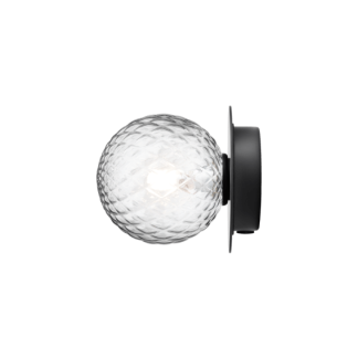 Liila 1 Small væglampe / loftlampe IP44, sort/klar