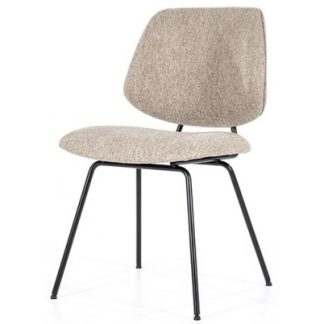 Lynn spisebordsstol i polyester H82 cm - Sort/Beige