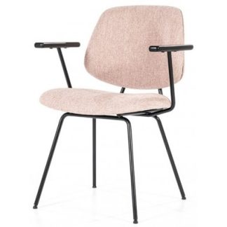 Lynn spisebordsstol med armlæn i polyester H82 cm - Sort/Pink