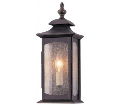 Market Square Væglampe i stål og glas H35,6 cm 1 x E14 - Antik bronze/Klar med dråbeeffekt