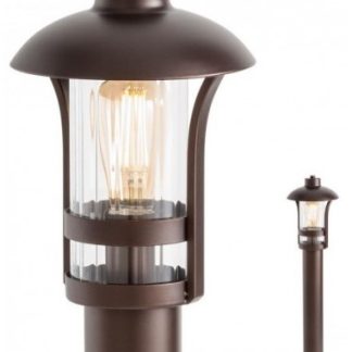 NORGE Bedlampe i metal og glas H82,5 cm 1 x E27 - Brun