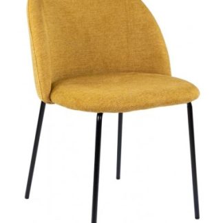 Noa spisebordsstol i metal og polyester H81 cm - Sort/Gul