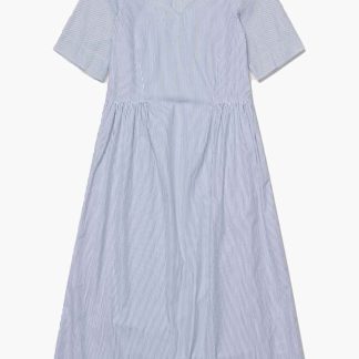 Nova Poplin Dress - Blue Stripes - Wood Wood - Stribet S