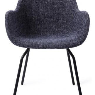 Otsu spisebordsstol H80 cm polyester - Sort/Indigo blå