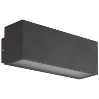 PLANIT Up-Down Væglampe i aluminium og glas B18 cm 1 x 10W SMD LED - Mat mørkegrå