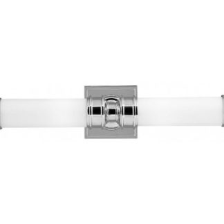 Payne Badeværelseslampe i stål og glas H48,9 cm 2 x G9 LED - Poleret krom/Hvid