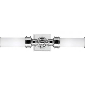 Payne Badeværelseslampe i stål og glas H55,9 cm 2 x G9 LED - Poleret krom/Hvid