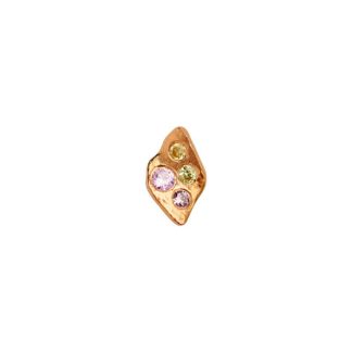 Petit Ile De L'amour With Stones Earring - Gold - Stine A - Guld One Size