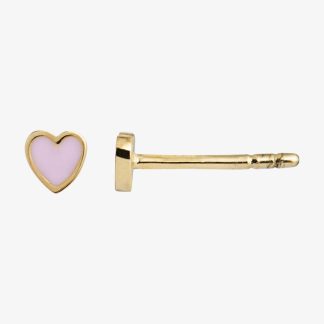 Petit Love Heart Light Pink Enamel - Gold - Stine A - Guld One Size