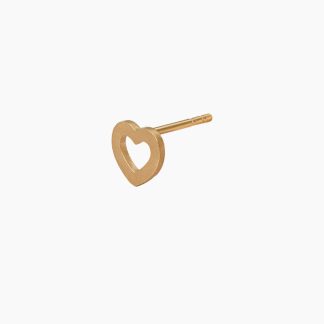 Petit Open Love Heart Earring - Gold - Stine A - Guld One Size
