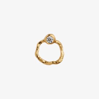 Petit Wavy Circle Earring - Gold - Stine A - Guld One Size