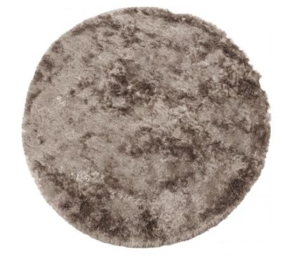 Praline rundt tæppe i polyester Ø200 cm - Nougat
