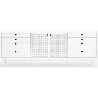 Punto sideboard i metal og mdf finér B212 cm - Hvid/Hvid