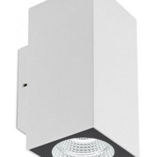 QUAD Up-Down Væglampe i aluminium og glas H12,8 cm 2 x 3W COB LED - Mat hvid