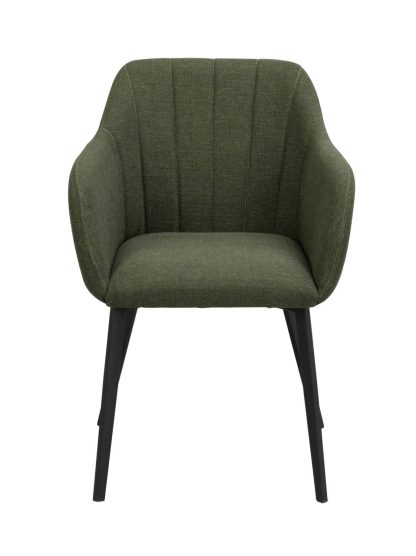 ROWICO Bolton spisebordsstol, m. armlæn - grøn polypropylen og sort metal