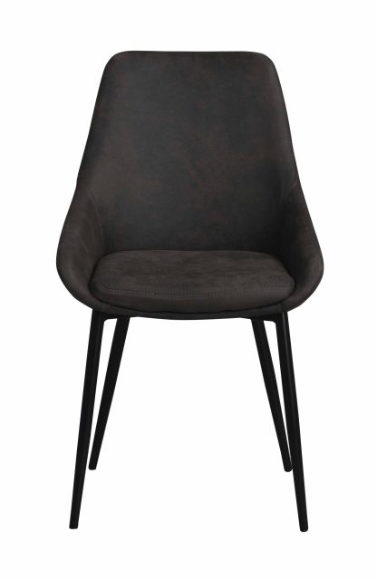 ROWICO Sierra spisebordsstol - mørkegråt stof/sort metalstel