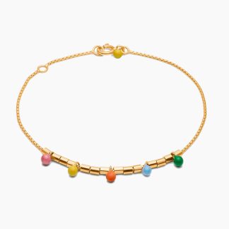 Rainbow Bracelet - Gold - ENAMEL - Guld One Size